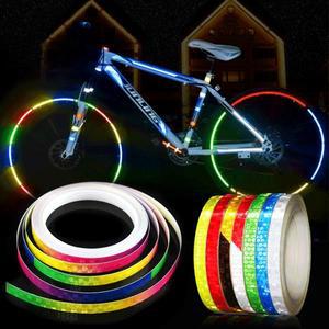 자전거 바퀴 Reflective1cmx8m 스티커 사이클링 형광 반사 스트립 접착 테이프 MTB 경고 맥세이프 장식 Sti
