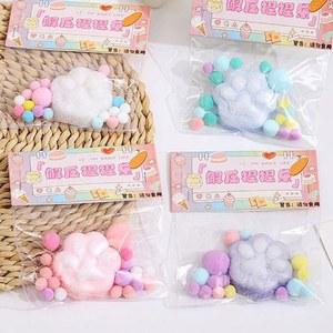 TPR Squishy Mochi 봉제 스트레스 해소 공, 카와이 고양이 발 스퀴즈 , 스트레스 방지 고양이 발 핀치 감압 피젯