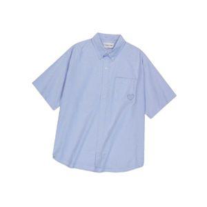 매장정품 와키윌리 WACKYWILLY WACKY WILLY 하트 와펜 옥스포드 반팔 셔츠 블루 WA2402SS01BL 314891