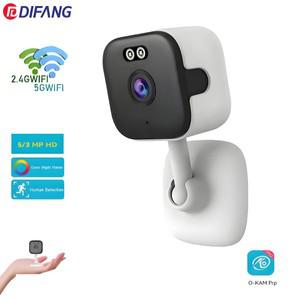 5MP 미니 큐브 카메라 5G WiFi IP 카메라 실내 인간 감지 홈 3MP CCTV WiFi 보안 캠 Onvif 베이비 모니터 O