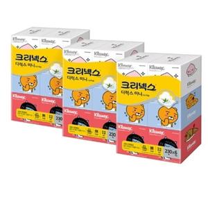 크리넥스 카카오 미니 티슈 230매 x 6 x 3팩