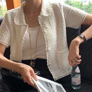 로우게이지 손뜨게 크로쉐 가디건