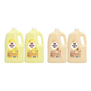 퐁퐁 주방세제 레몬식초 용기, 3L, 2개 + 아침보리 용기, 3L, 2개