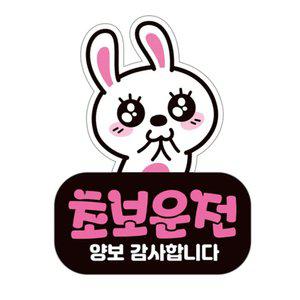 초보운전 차량용 고휘도 자석스티커 전차종 트렁크 탈부착 렌터카