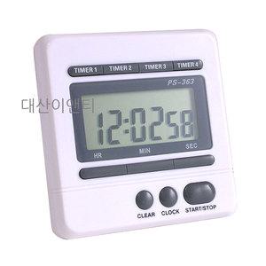 4채널 디지털 타이머 PS-363 스톱워치 쿠킹 주방 요리타이머 알람 타임