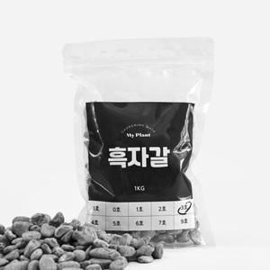 마이플랜트 흑자갈 1/3/5kg 소포장 화분 조경 어항 정원 인테리어 장식돌