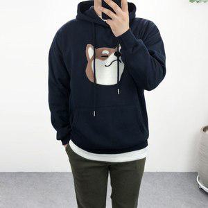 [엠클로] 오버핏 특양면 시바견 후드 맨투맨 남여공용 티셔츠 5컬러