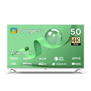 더함 리얼 화이트 스마트 127CM 50인치 120Hz QLED 돌비 AI 구글5.0 UA501QLED