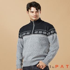 [cerini by pat] 남성 기모  본딩 반집업 니트