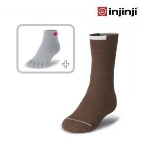INJINJI 인진지 양말 트레일러 퍼포먼스 세트 브라운