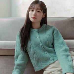 [온앤온](광주신세계)[정채연 착용][온앤온] 케이블 조직 포인트 단추 가디건 NEK3WDA32