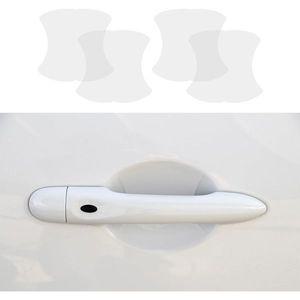 4PCS 자동차 문 손잡이 스티커 3D 탄소 섬유 긁힘 방지 컵 보호대 무표시 보호 필름 대부분의 손잡이에 범
