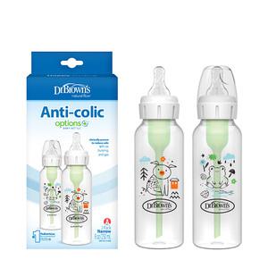 닥터브라운 내로우넥 옵션스 플러스 디자이너 PP젖병 250ml 2P(돼지+개구리)