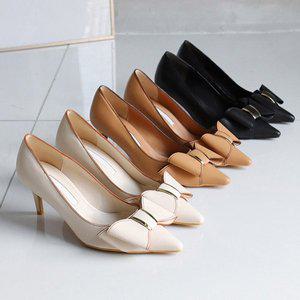 [바닐라슈] 세론즈 리본 슬림코 하이힐 구두(6cm)
