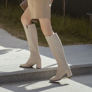 [롯데백화점]소보 니노프 스퀘어 소가죽 롱부츠 6cm