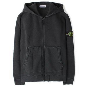[스톤아일랜드]24FW 스톤 워싱 후드 풀집업 블랙 811563341
