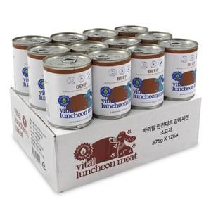 바이탈 런천미트 소고기캔 375g 12개애견 영양 간식캔