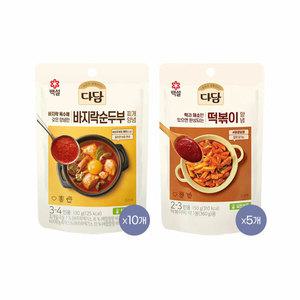 다담 순두부찌개양념 130g x10개+떡볶이양념 150g x5개