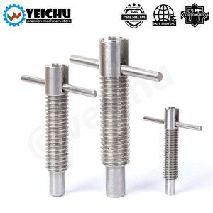 VEICHU 스테인리스강 자동 잠금 스프링 핀 인덱스 홀용 T 핸들 볼트 인덱싱 플런저 VCN235 M6 M16 1개