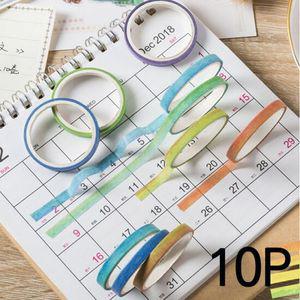 꾸미기 마스킹 수채화 무지개 테이프 10P