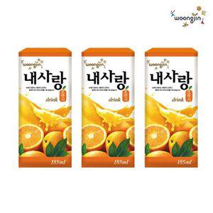 웅진내사랑 185ml 48팩 오렌지 주스 음료 팩
