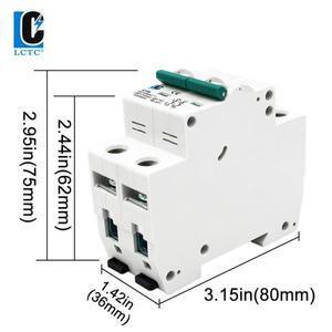 LCTC 2P DC 1000V 태양광 미니 회로 차단기 6A 10A 20A 25A 32A 40A 50A PV 시스템 자동 스위치