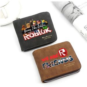 ROBLOX 남성 여성 지갑 동전 만화 애니메이션 그림 어린이 카드 홀더 보관 짧은 단락 가방 아이 선물