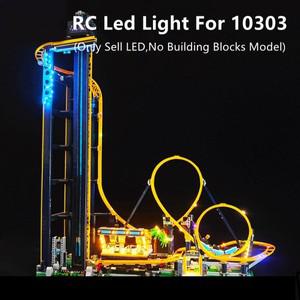 RC 레고 호환 10303 루프 코스터 빌딩 블록용 원격 제어 RC LED 조명 키트led만 포함