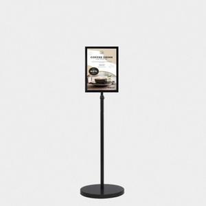 MO 사인스탠드 흑색개폐식 1기둥 원형베이스 SOOR4-A4 포스터스탠드 아크릴스탠드 POP 거치대 입간판 안내