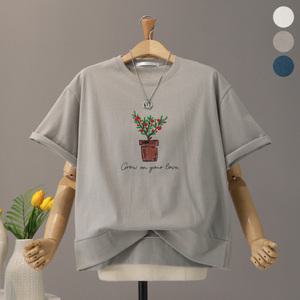 [모노시크] 케리프 트리 화분 프린팅 반팔 맨투맨_MNTG222