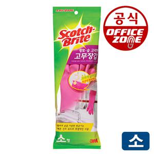 3M 스카치 브라이트 황토 숯 고리형 고무장갑(소)