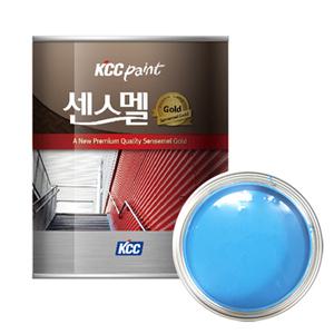 KCC 센스멜 골드 에나멜 페인트 밝은청색 4L 철재