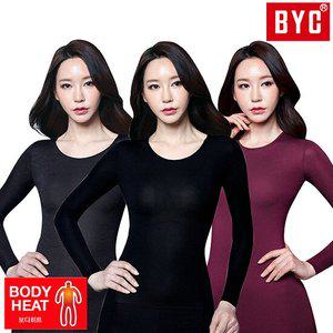 BYC 보디히트 겨울 여성 긴팔 U넥 상의 내복 보온 방한 발열내의