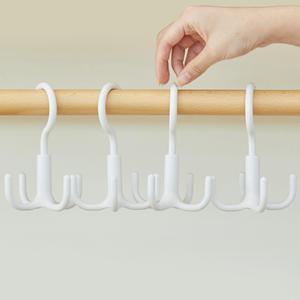 사과숲 다용도 회전 걸이 가방 모자 벨트 정리행거, 화이트, 4개