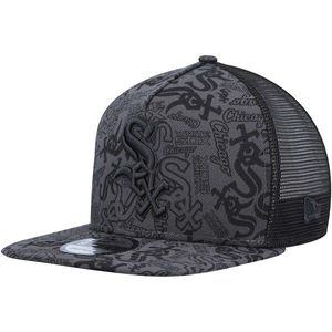 [해외] 뉴에라 모자 MLB [시카고 화이트삭스] Repeat A-Frame 9FIFTY Trucker Snapback Hat - Black 844017