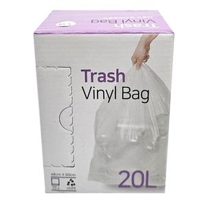 손잡이없는 투명 비닐 봉투 20L 70매 쓰레기 봉지 소형 재활용 분리수거 HDPE