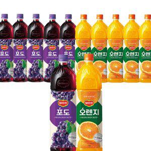 [기타]델몬트 오렌지 1.5L 6병+포도 1.5L 6병 과일음료