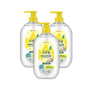 자연퐁 베이킹소다파워 3X, 레몬, 용기, 735ML, 3개