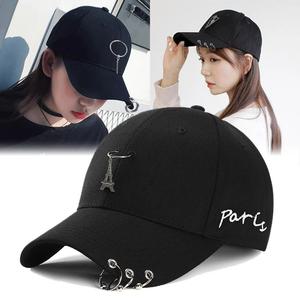 숏챙모자 숏캡 챙숏모자 챙숏 바리스타 창의적인 피어싱 링 야구 모자 볼캡 아빠 펑크 힙합 코튼 성인 캐주
