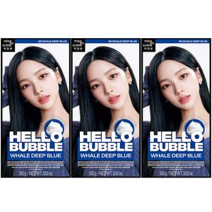 미쟝센 올뉴 헬로버블 4B 웨일딥블루x3 깊고진한 블루블랙 발색좋은 셀프염색