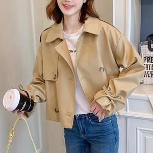[BZJL8VYM_4C]여자 크롭 스타일 트렌치 숏자켓 1P 간