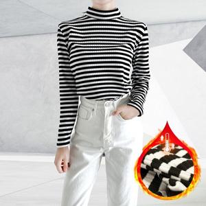 여자 캐주얼 기모 단가라 반목 티셔츠 DMESW-TSA-STS14309902