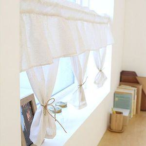 내츄럴 프릴 미니 바란스 오트밀 1P 선반 가리개 커튼