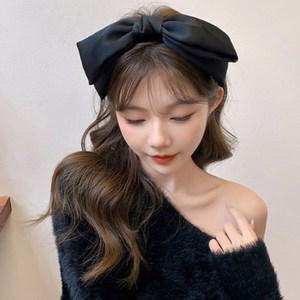 왕리본머리띠 발레코어 여성스러운 사틴 헤어밴드
