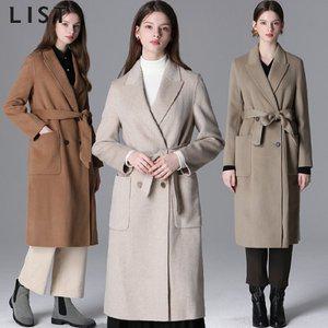 [리스트]LIST)] 스티치 핸드메이드 캐시미어 울 롱코트 (택가격:548000원)