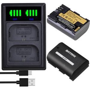 LP-E6P 배터리 LPE6P LED 충전기 호환 캐논 EOS R5 Mark II R6 R7 R 5DS 6D 7D 80D 90D 5D III 2850mAh