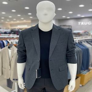 남자 여름 자켓 린넨(마) 혼방 스트레치 캐주얼 기본 셋업 여름 콤비 자켓 - 다크 그레이
