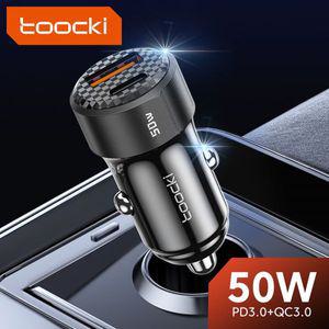 차량용 시거잭 충전기 Toocki-자동차 50W 아이폰 호환 14 13 아이패드 듀얼 포트 PD3.0 USB 차량 삼성 샤오
