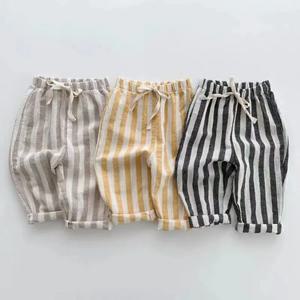 아동복 키즈 줄무늬 조거 바지 신생아 남아 여아용 느슨한 어린이 의류 봄 여름
