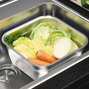키친아트 사각 스텐 채반 8L 대형 믹싱볼 설거지통 야채 세척볼
